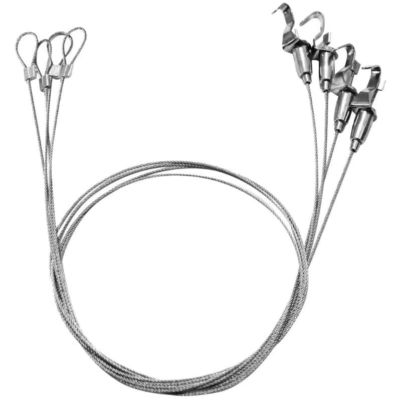 4Pcs Adjustable Hanger Hook Bullet Shape Stainless Steel Wire Professional Art Gallery Picture Display Hanging System Accessory