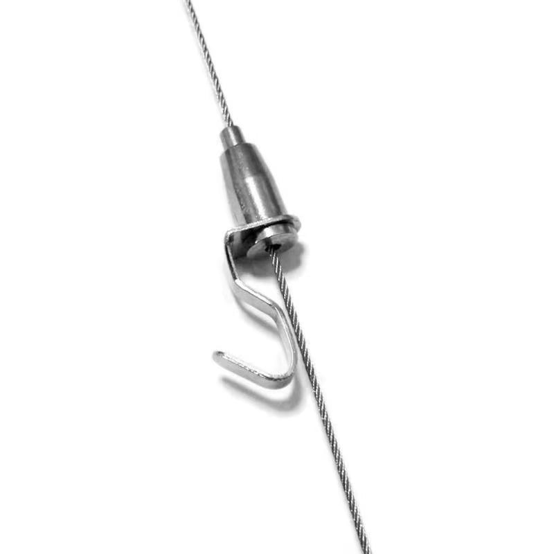 4Pcs Adjustable Hanger Hook Bullet Shape Stainless Steel Wire Professional Art Gallery Picture Display Hanging System Accessory