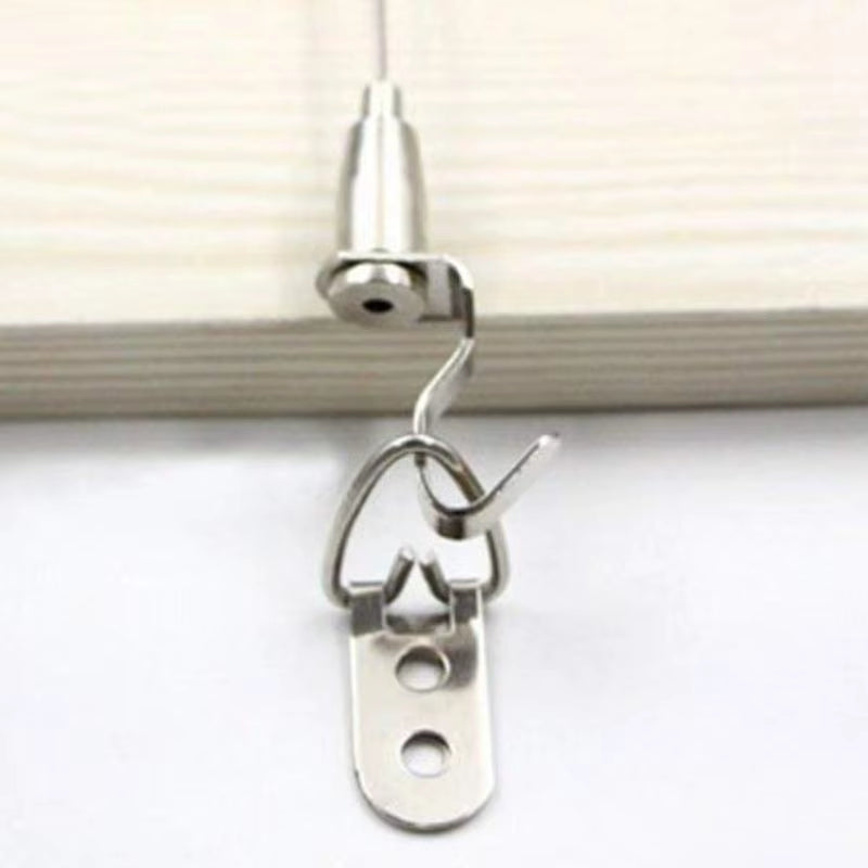 4Pcs Adjustable Hanger Hook Bullet Shape Stainless Steel Wire Professional Art Gallery Picture Display Hanging System Accessory