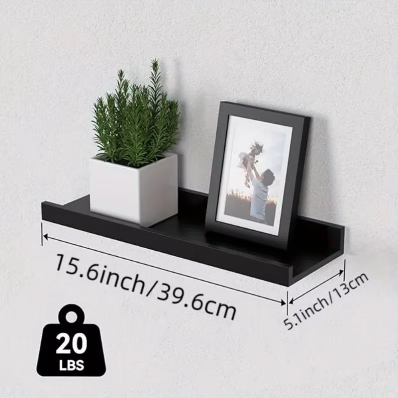 6 Pieces Wall Hanging Wall TV Wall Living Room Solid Wood Partition Wall Honor Wall Display Stand, White